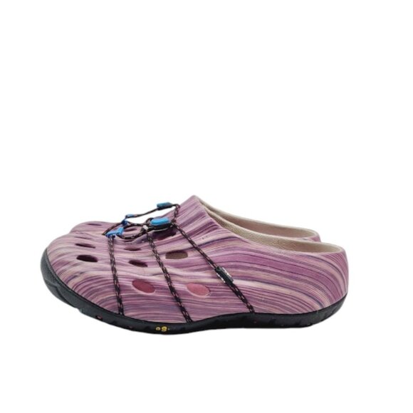 Mion Women's Purple Wooden Wave Breathable Slip-On Causal Clogs Size 5 - Picture 1 of 7